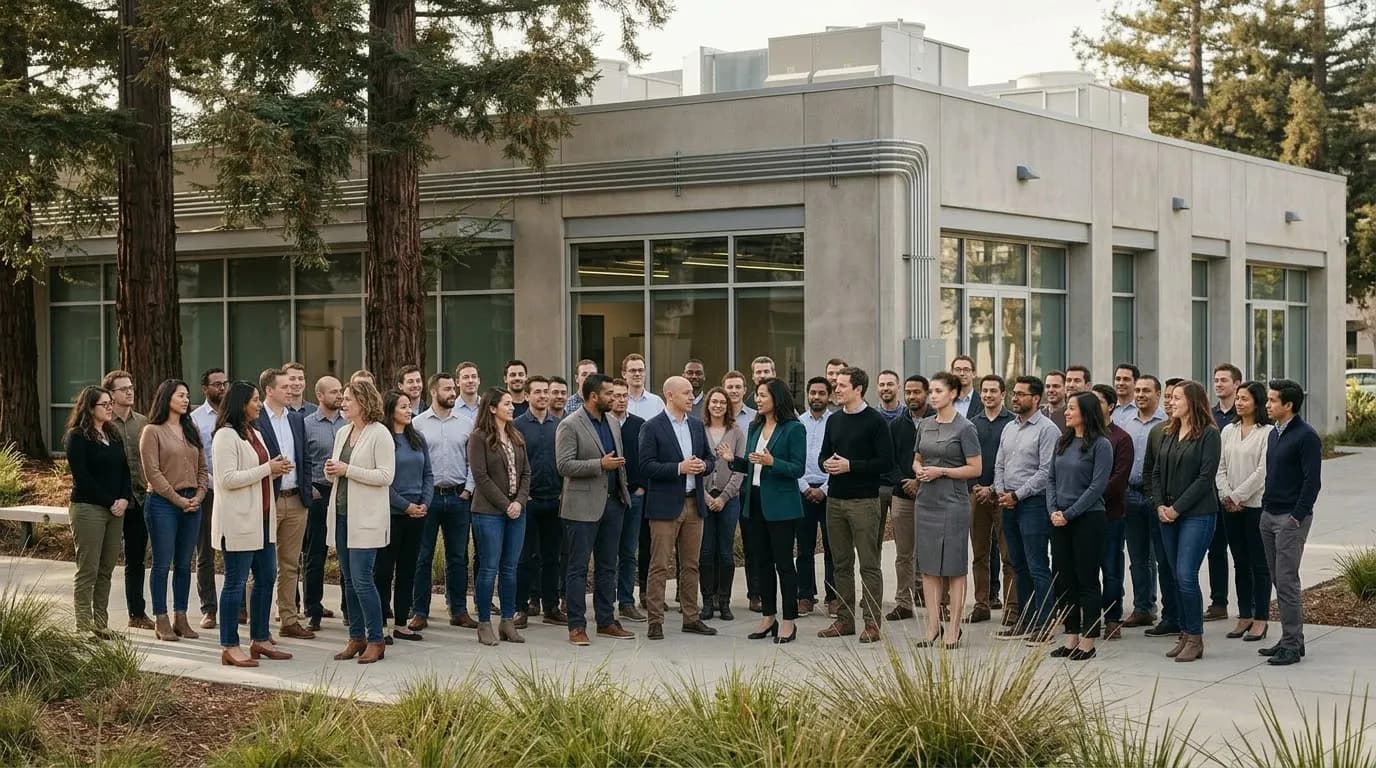 Microsource team outside headquarters